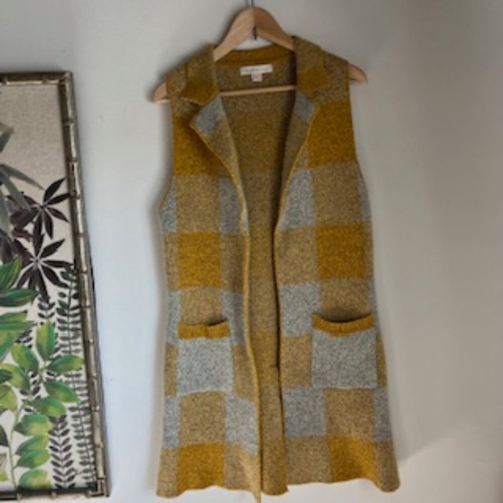 🧡3/15 Monteau Los Angeles Long Sweater Vest Cardigan Women's M - Picture 9 of 9